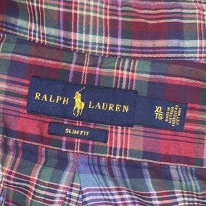 Plaid Ralph Lauren slim fit button down up